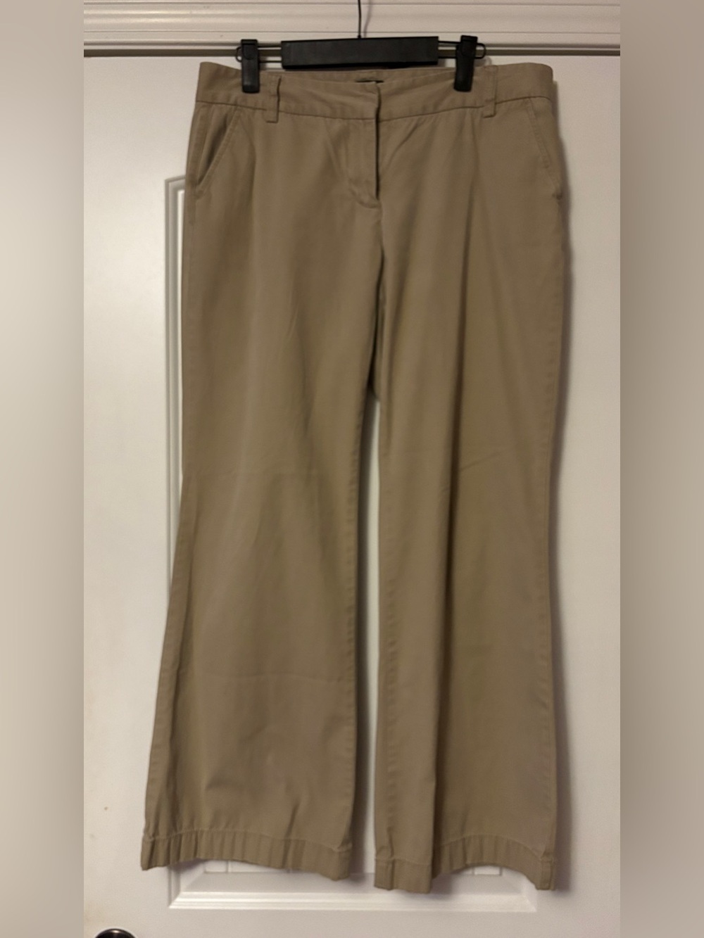 J. Crew Women's Khaki Flare-Leg Trousers, 8 Short